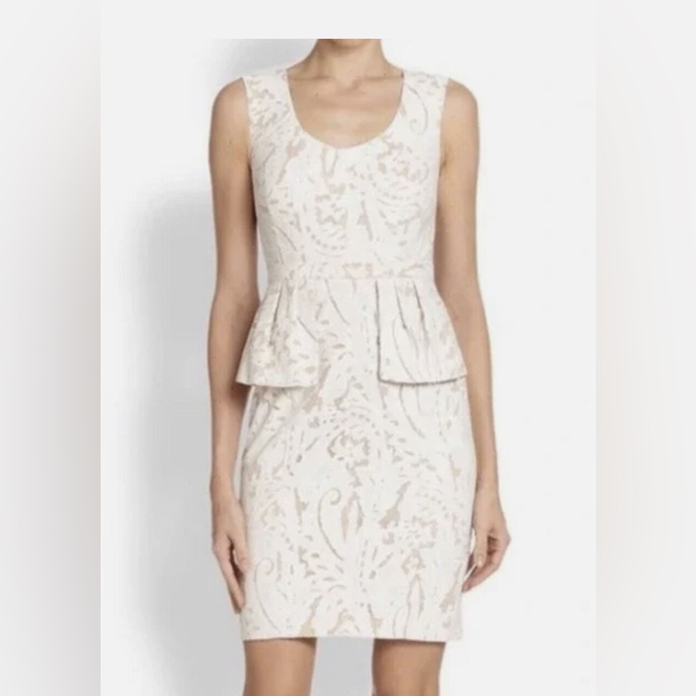 BCBG peplum white lace mini dress size 0 NWT